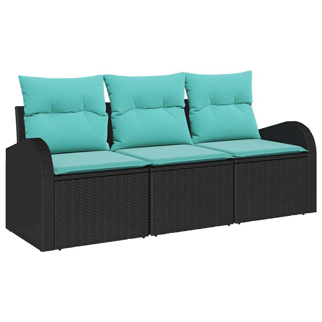 Garten-Sofa-Set 3 Pcs Poly Rattan