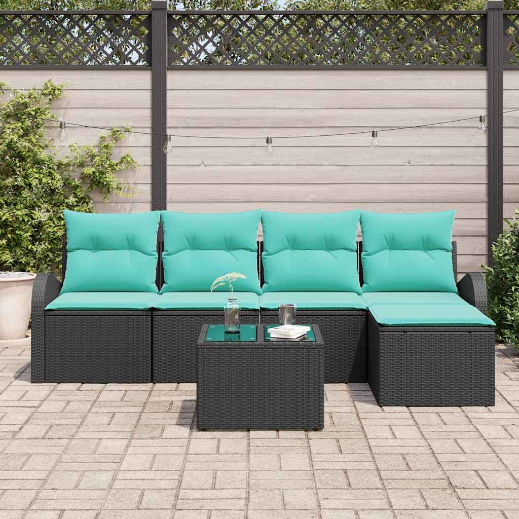 Sofa Set Mit Kissen 6 Pcs Poly-Rattan