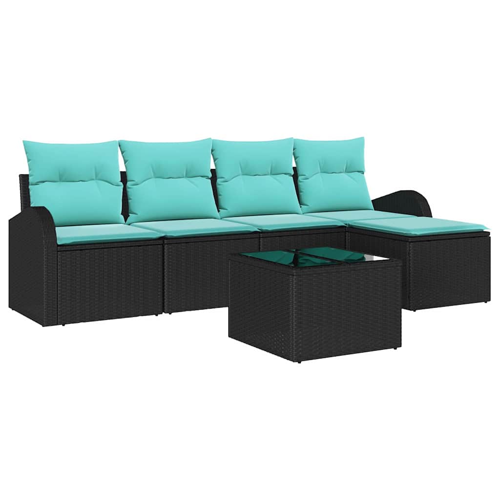 Sofa Set Mit Kissen 6 Pcs Poly-Rattan