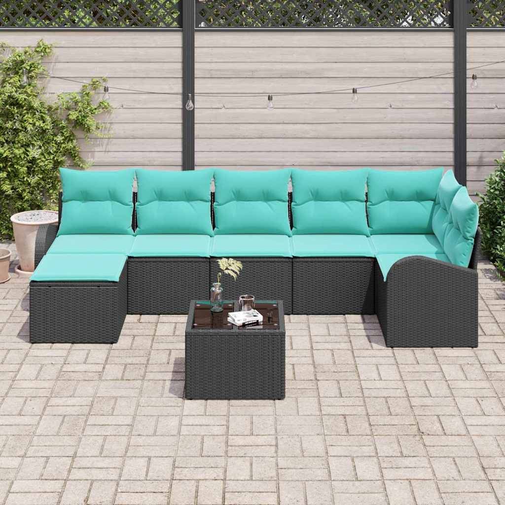 Sofa Set Mit Kissen 8 Pcs Poly-Rattan