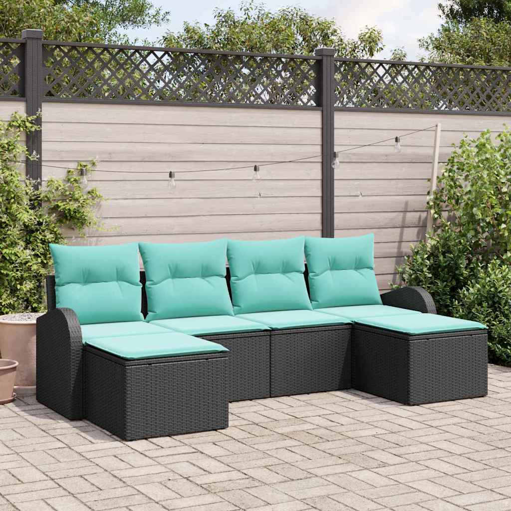Sofa Set Mit Kissen 6 Pcs Poly-Rattan