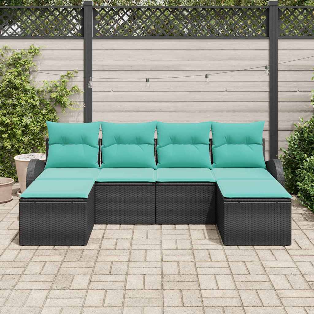 Sofa Set Mit Kissen 6 Pcs Poly-Rattan