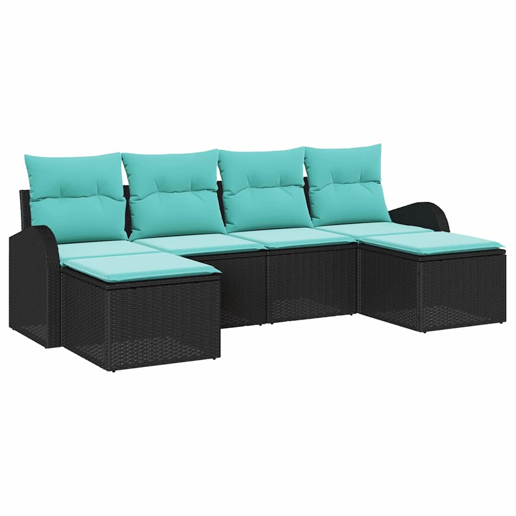 Sofa Set Mit Kissen 6 Pcs Poly-Rattan