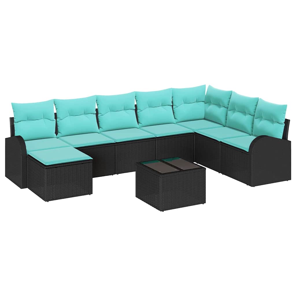 Sofa Set Mit Kissen 9 Pcs Poly-Rattan