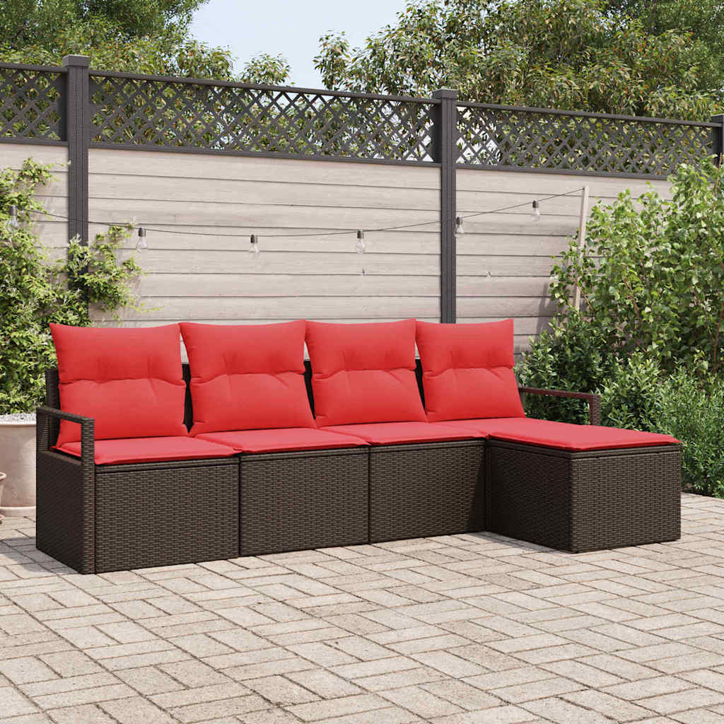 Sofa Set Mit Kissen 5 Pcs Poly-Rattan