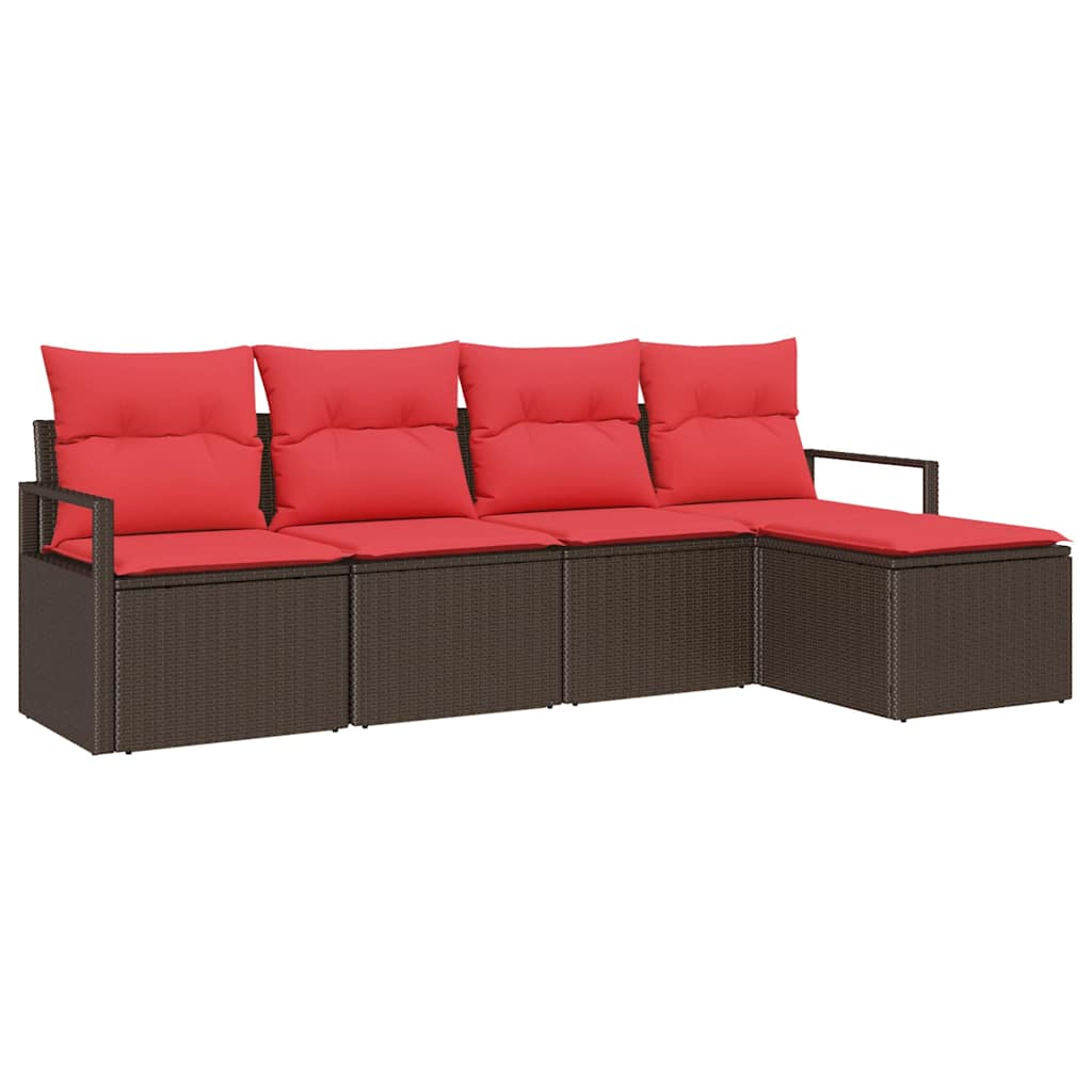 Sofa Set Mit Kissen 5 Pcs Poly-Rattan