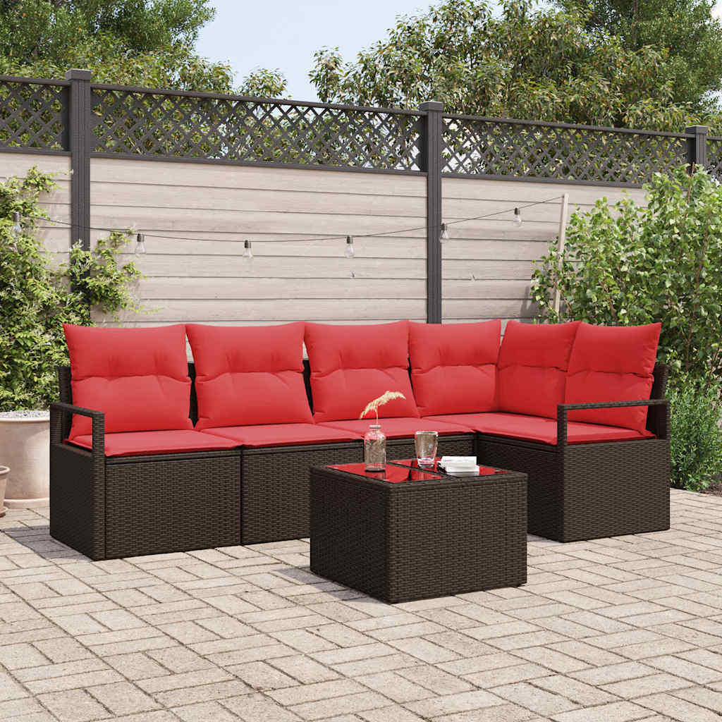 Gartensofa-Set Mit Kissen 5 Pcs Poly-Rattan