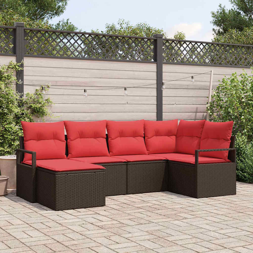 Sofa Set Mit Kissen 6 Pcs Poly-Rattan