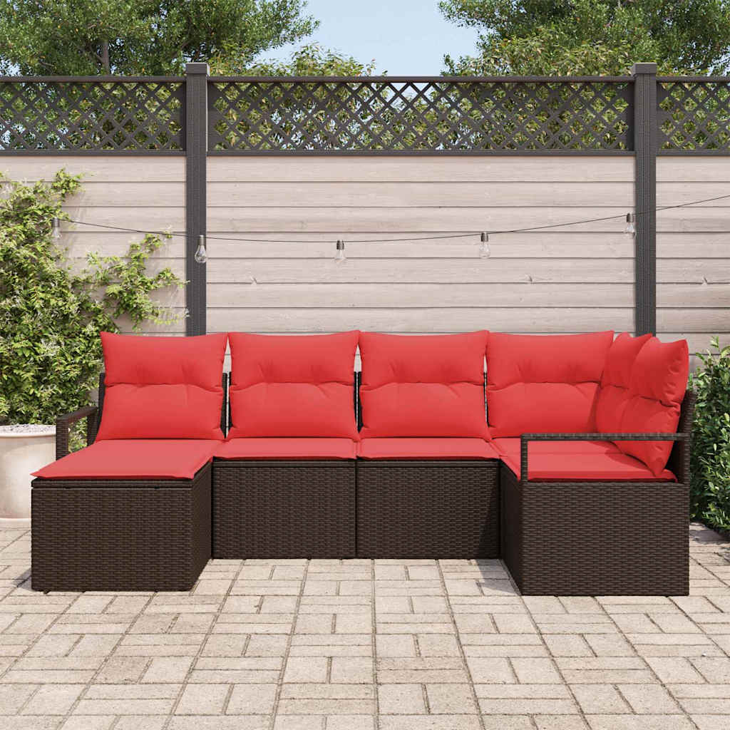 Sofa Set Mit Kissen 6 Pcs Poly-Rattan