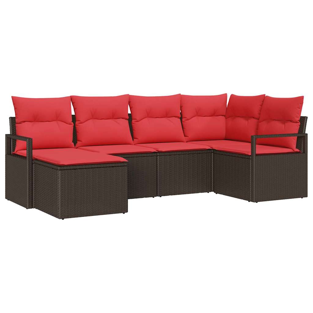 Sofa Set Mit Kissen 6 Pcs Poly-Rattan