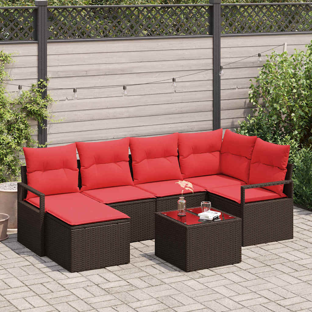 Sofa Set Mit Kissen 6 Pcs Poly-Rattan