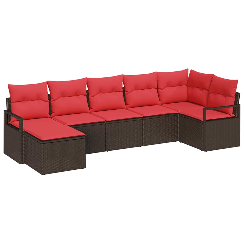Sofa Set Mit Kissen 7 Pcs Poly-Rattan