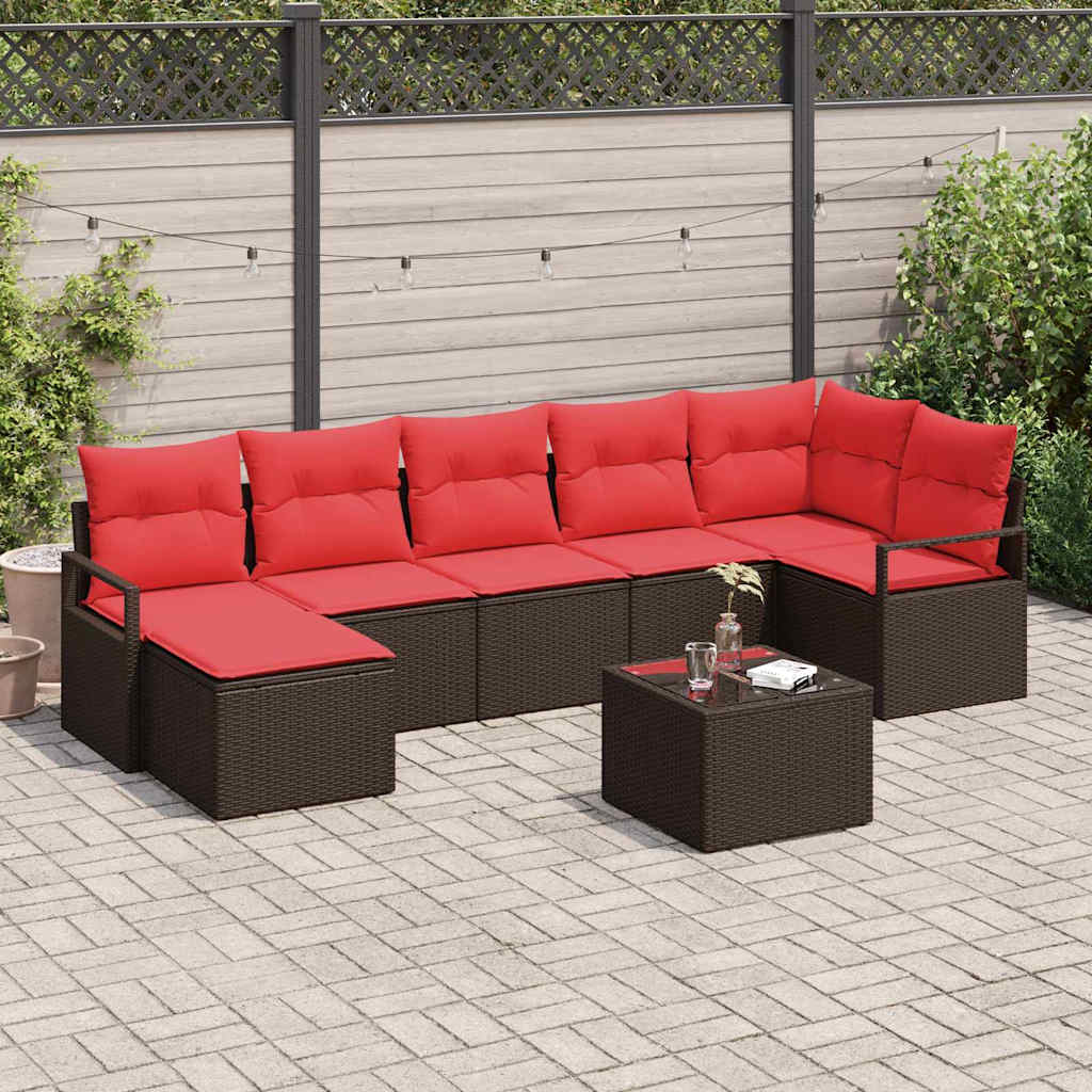Sofa Set Mit Kissen 7 Pcs Poly-Rattan