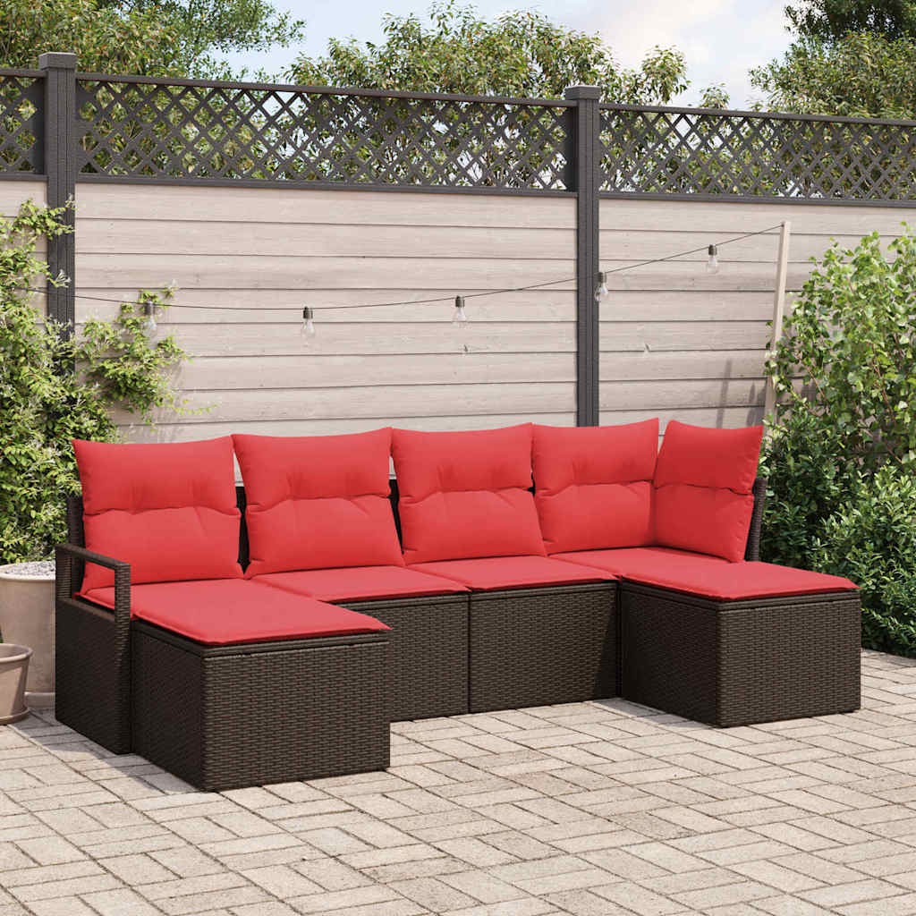Sofa Set Mit Kissen 6 Pcs Poly-Rattan