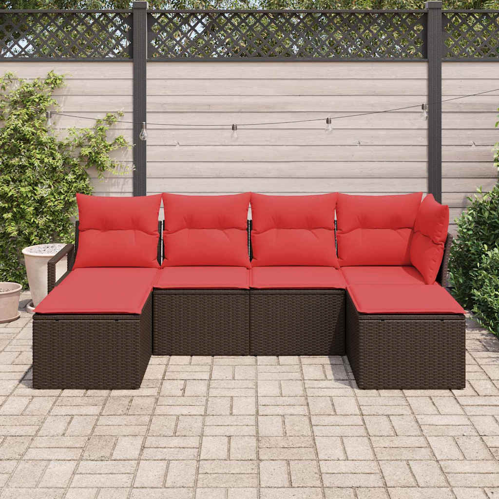 Sofa Set Mit Kissen 6 Pcs Poly-Rattan