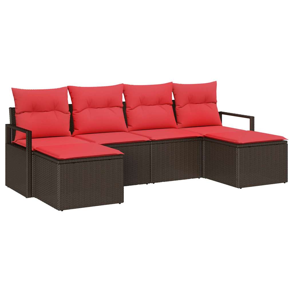Sofa Set Mit Kissen 6 Pcs Poly-Rattan
