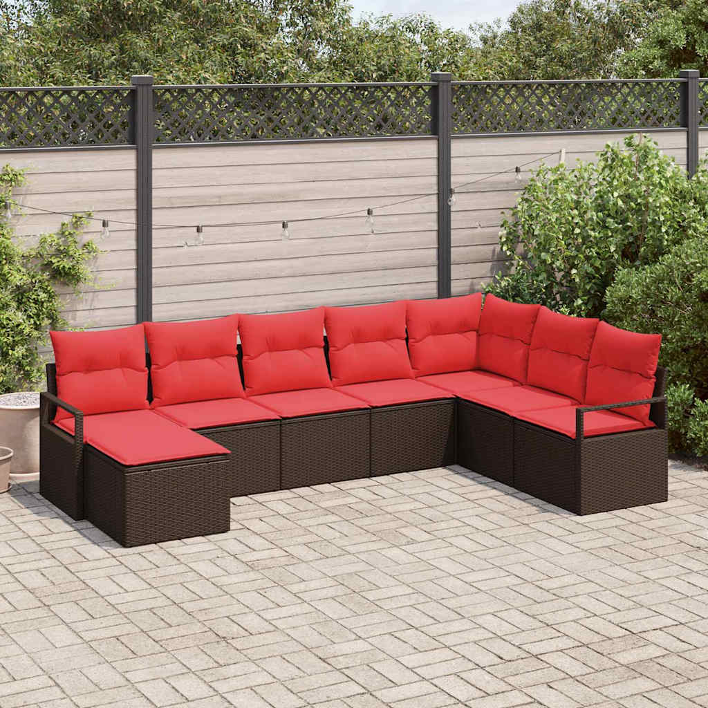 Sofa Set Mit Kissen 8 Pcs Poly-Rattan