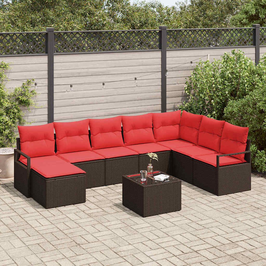 Sofa Set Mit Kissen 8 Pcs Poly-Rattan