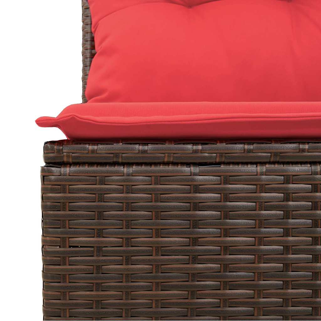 Gartensofa-Set Mit Kissen 7 Pcs Poly-Rattan