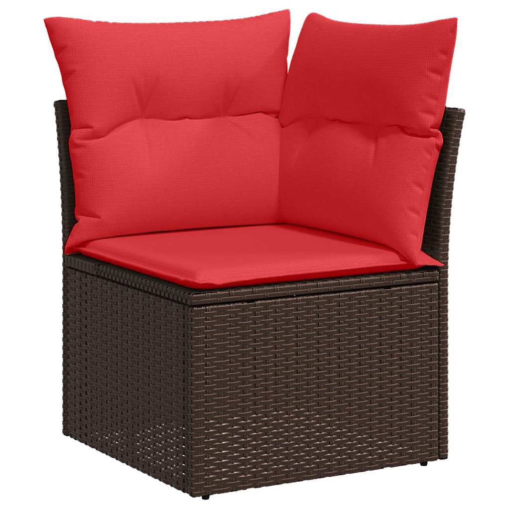 Gartensofa-Set Mit Kissen 9 Pcs Poly-Rattan