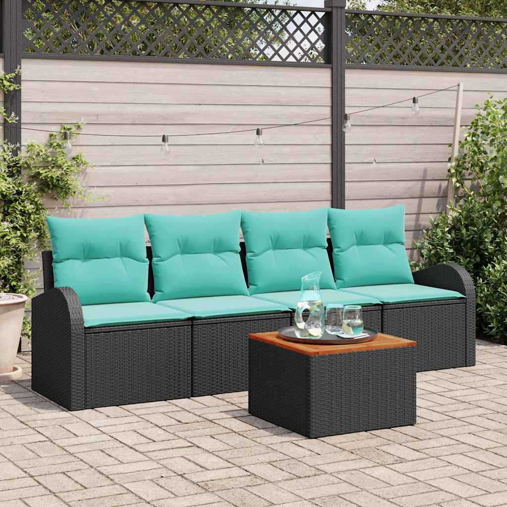 Gartensofa-Set 5 Pcs Poly-Rattan