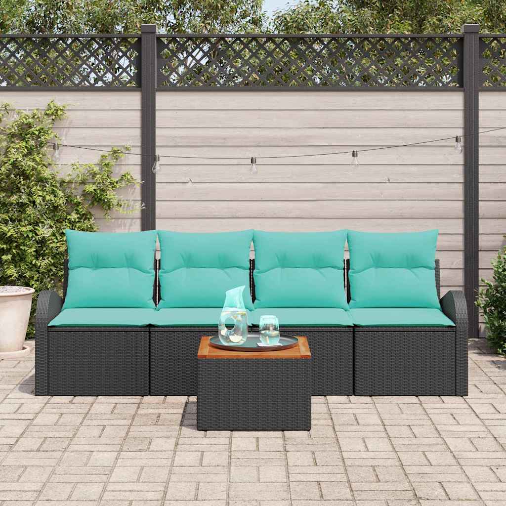 Gartensofa-Set 5 Pcs Poly-Rattan