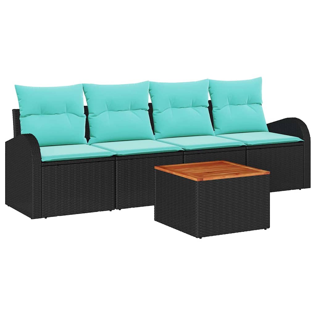 Gartensofa-Set 5 Pcs Poly-Rattan