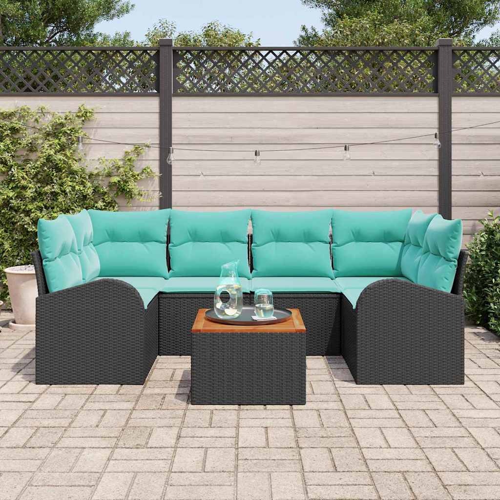 Gartensofa-Set 7 Pcs Poly-Rattan