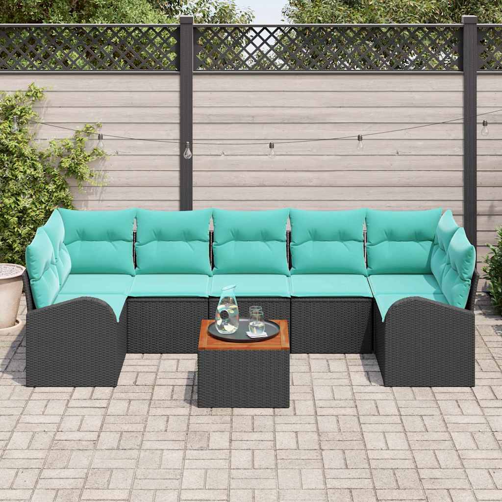 Gartensofa-Set 8 Pcs Poly-Rattan