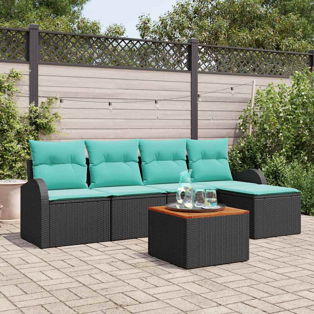 Gartensofa-Set 6 Pcs Poly-Rattan