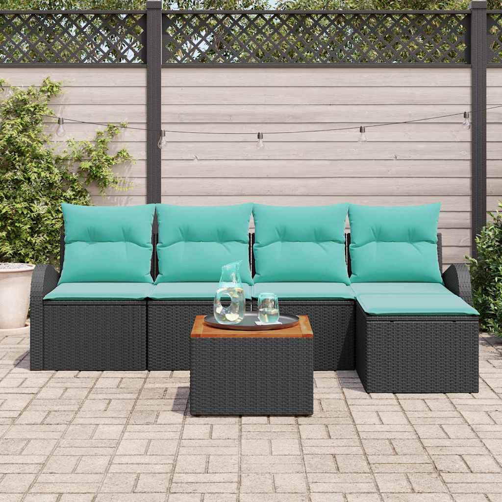 Gartensofa-Set 6 Pcs Poly-Rattan