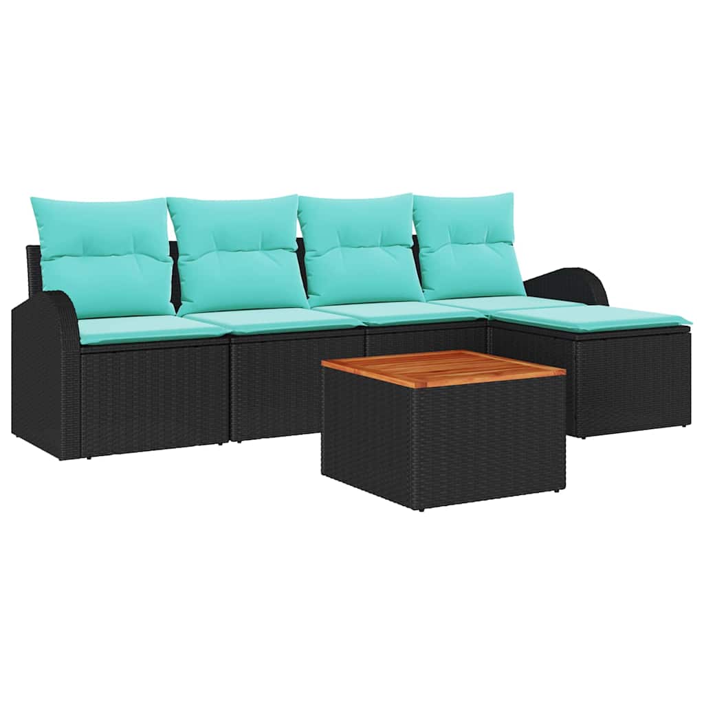 Gartensofa-Set 6 Pcs Poly-Rattan