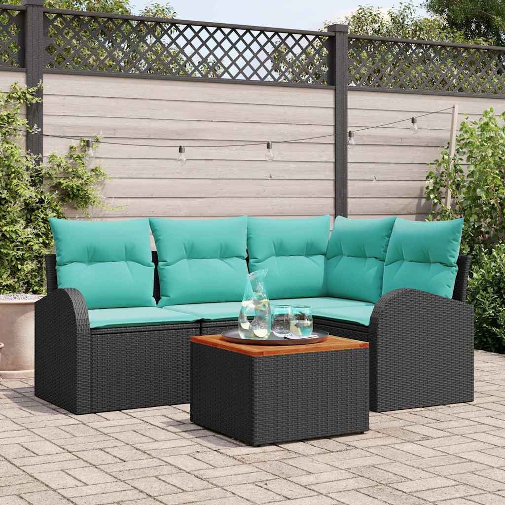 Gartensofa-Set 5 Pcs Poly-Rattan