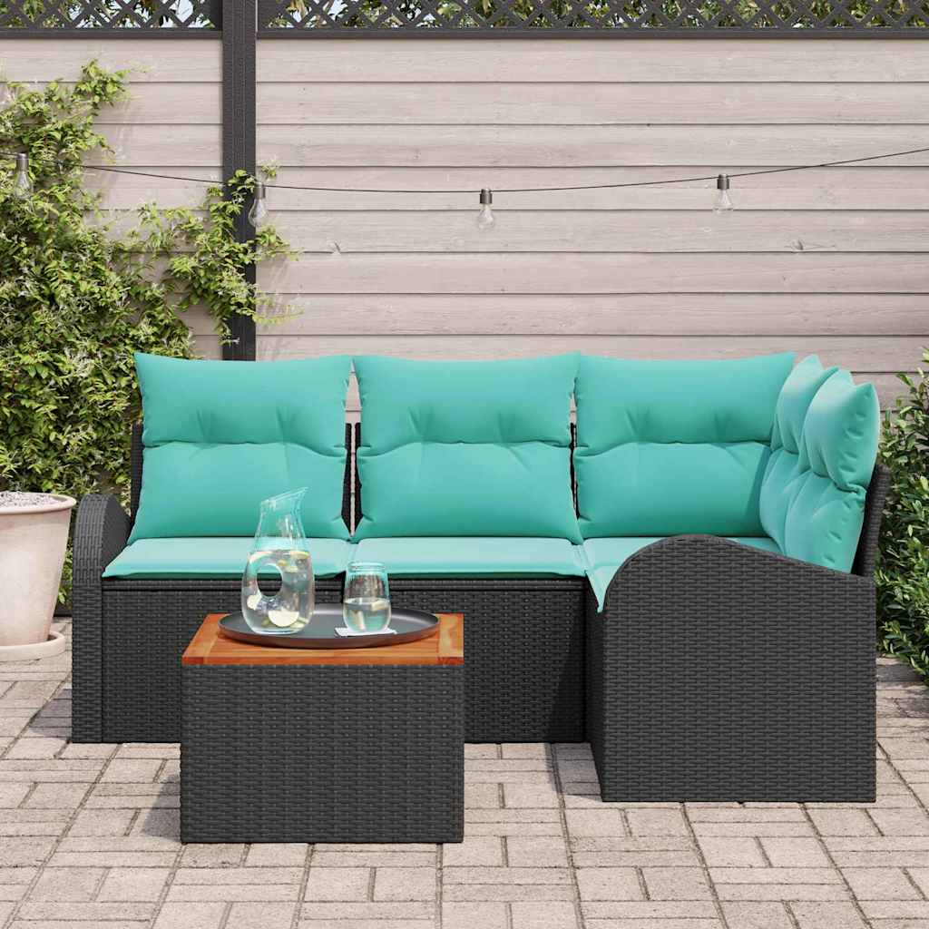 Gartensofa-Set 5 Pcs Poly-Rattan