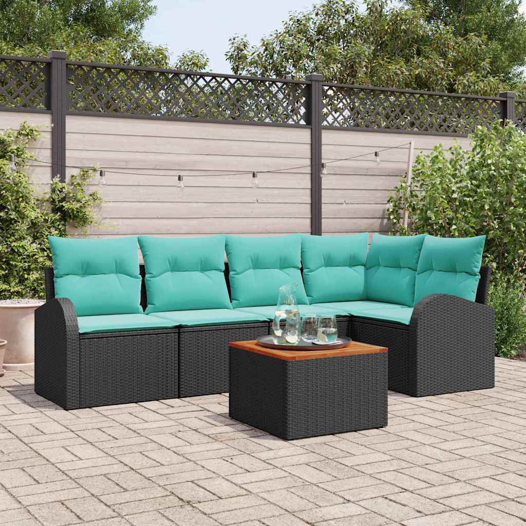 Gartensofa-Set 6 Pcs Poly-Rattan