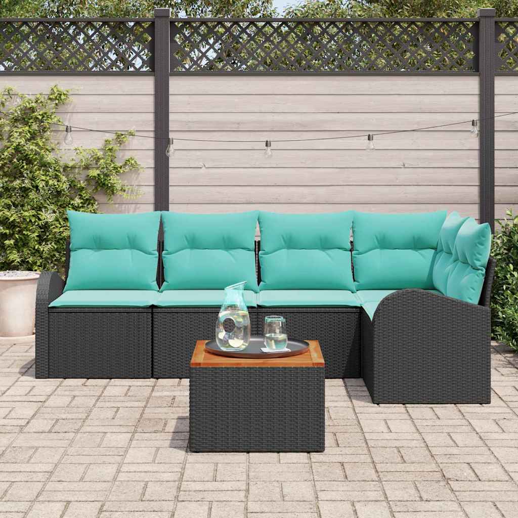 Gartensofa-Set 6 Pcs Poly-Rattan