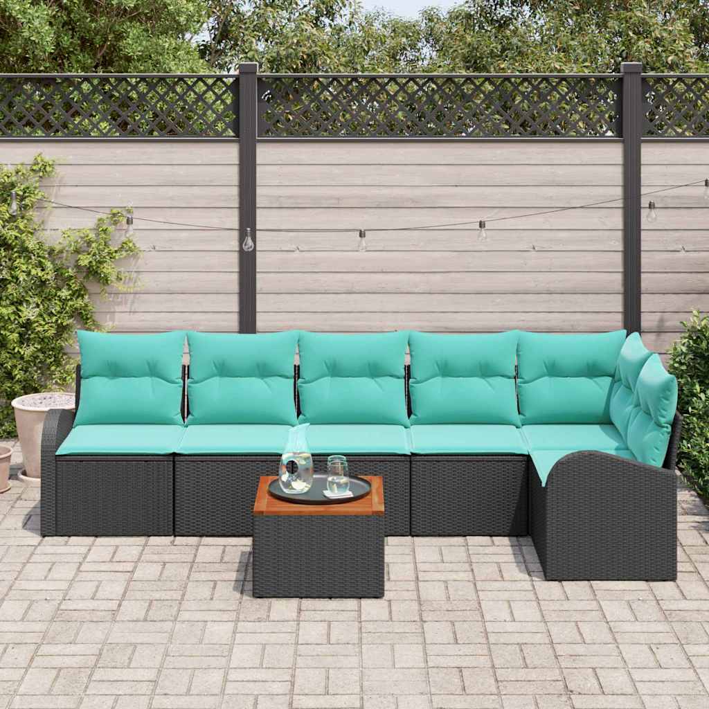 Gartensofa-Set 7 Pcs Poly-Rattan