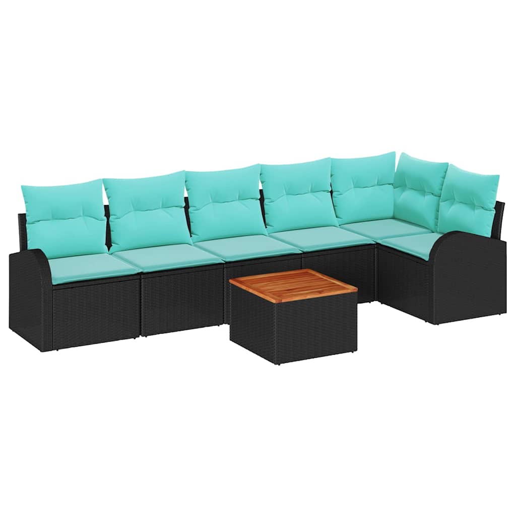 Gartensofa-Set 7 Pcs Poly-Rattan
