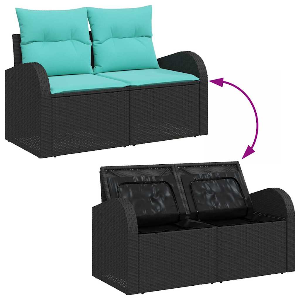 Gartensofa-Set 7 Pcs Poly-Rattan