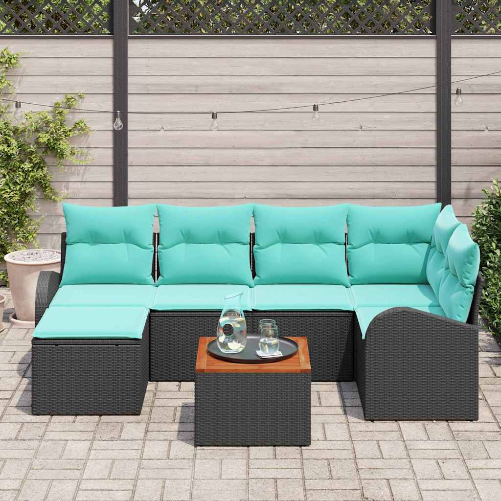 Gartensofa-Set 7 Pcs Poly-Rattan
