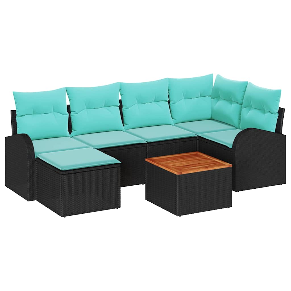 Gartensofa-Set 7 Pcs Poly-Rattan