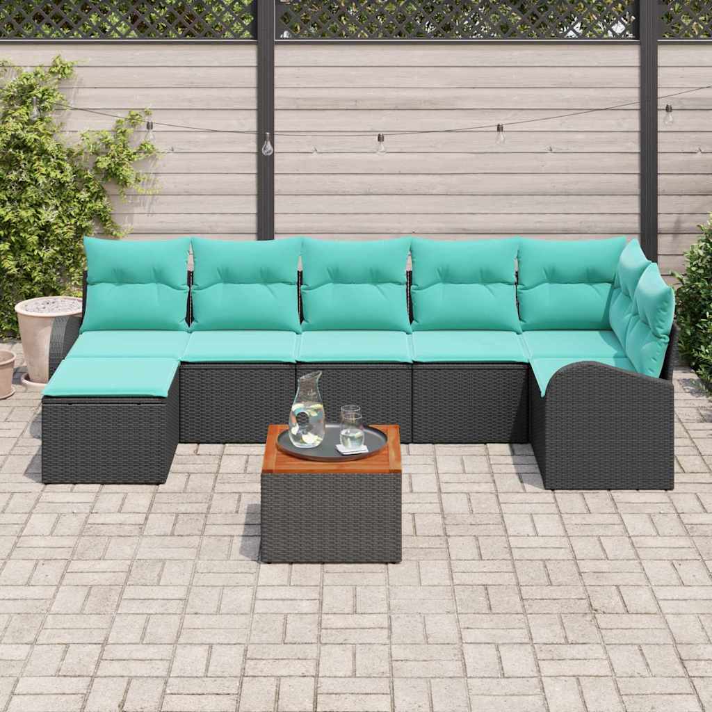 Gartensofa-Set 8 Pcs Poly-Rattan