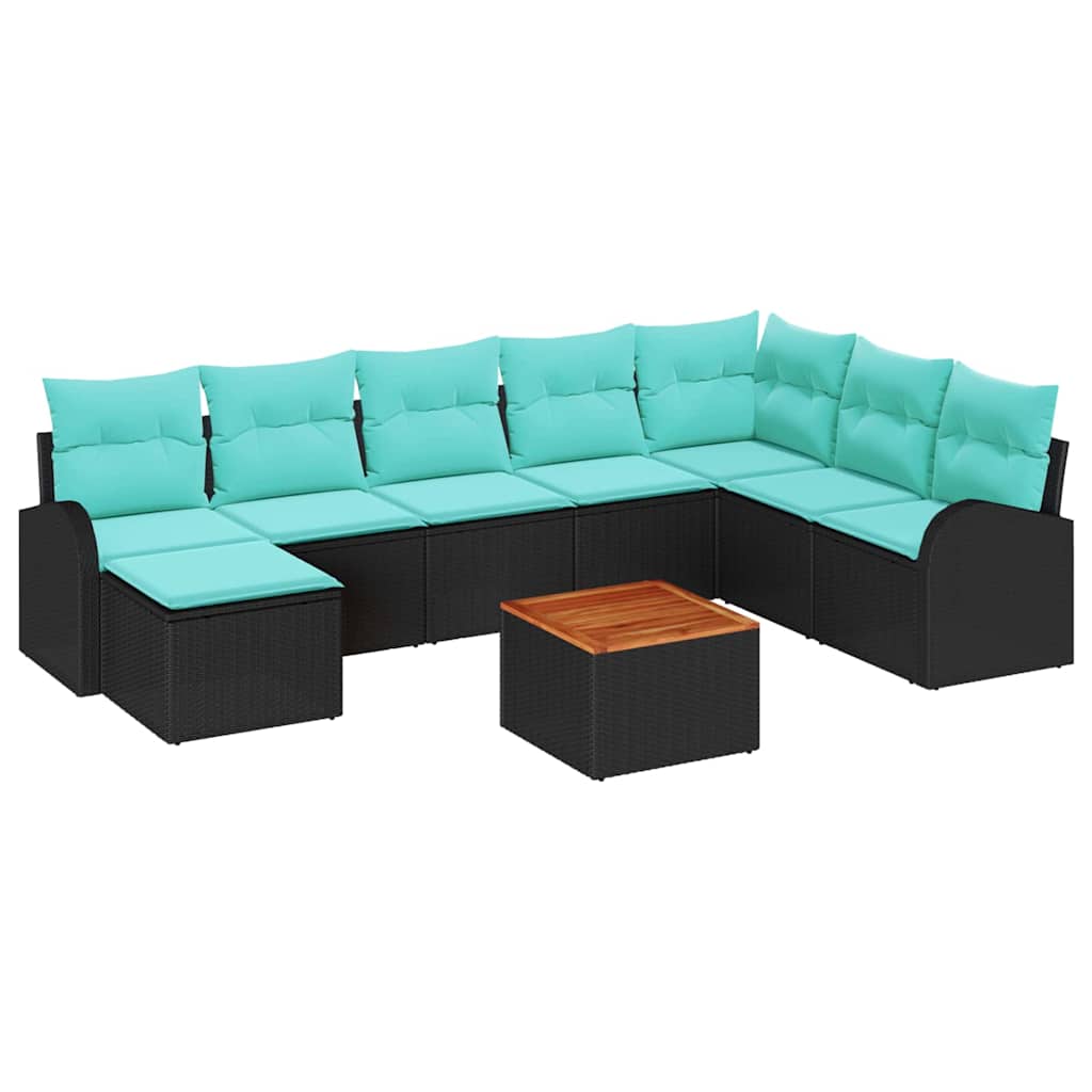 Gartensofa-Set 9 Pcs Poly-Rattan