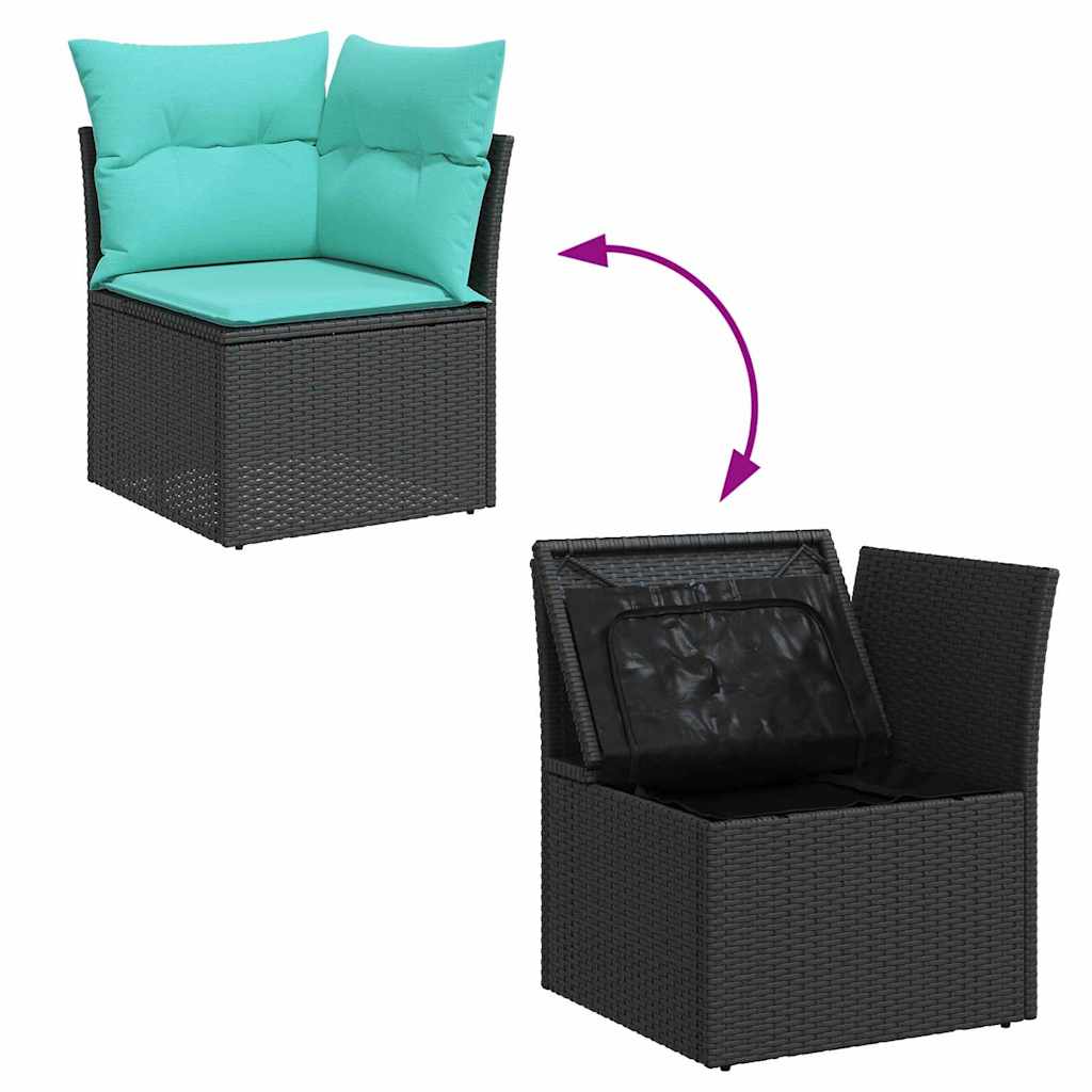 Gartensofa-Set 9 Pcs Poly-Rattan
