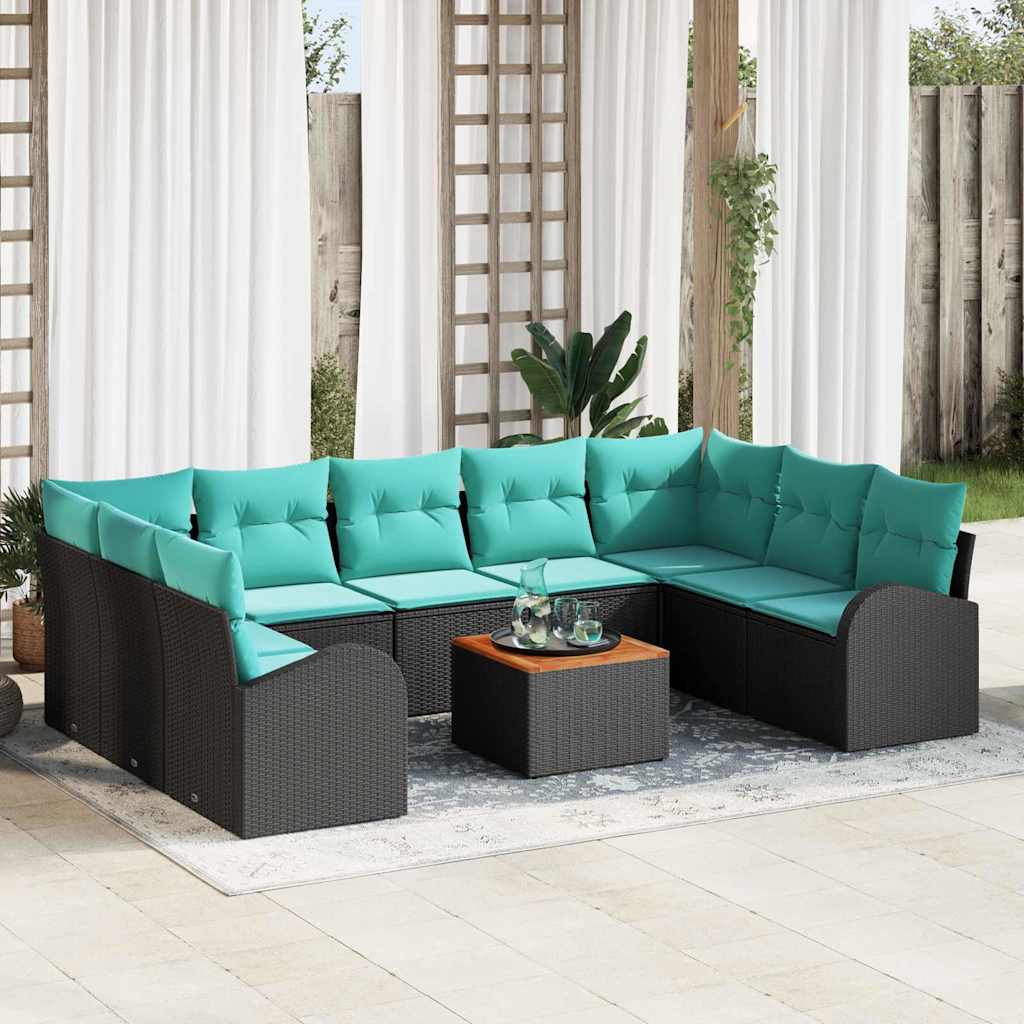 Gartensofa-Set 10 Pcs Poly-Rattan