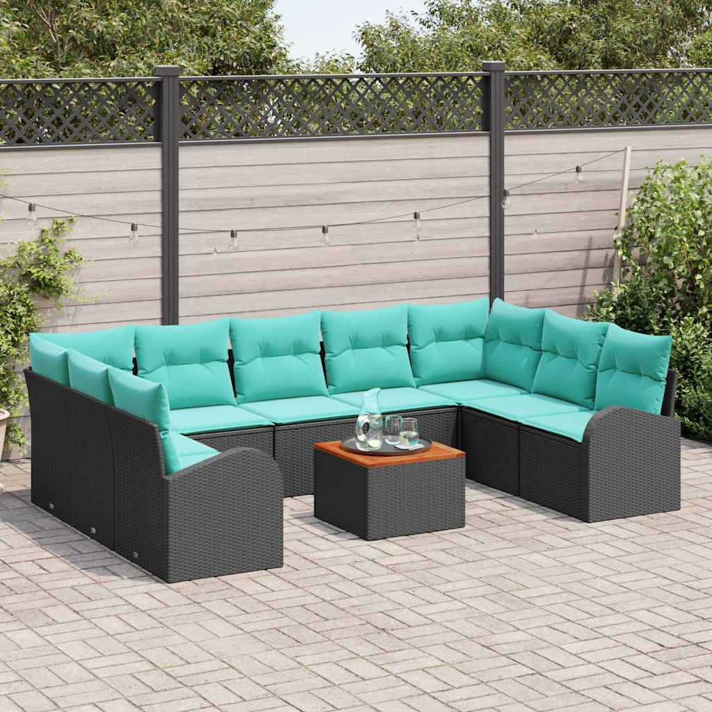Gartensofa-Set 10 Pcs Poly-Rattan