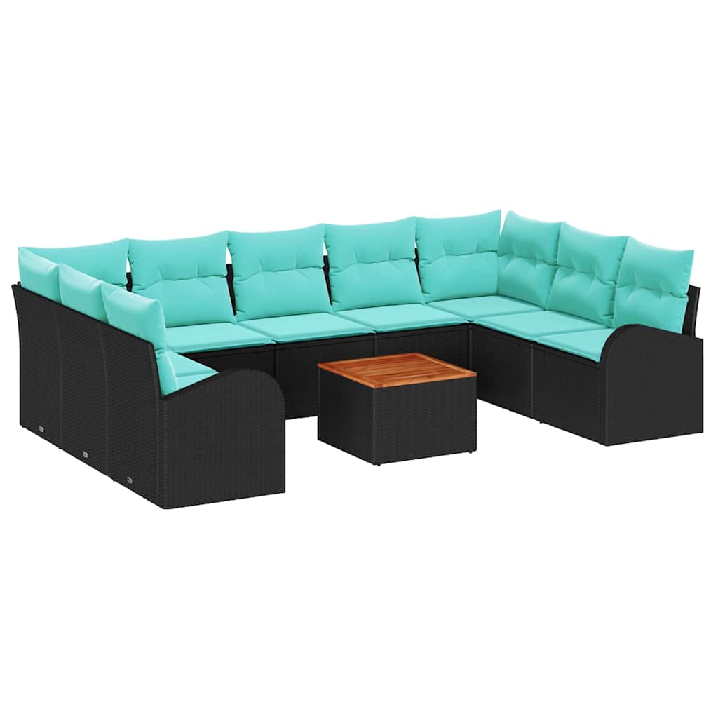 Gartensofa-Set 10 Pcs Poly-Rattan