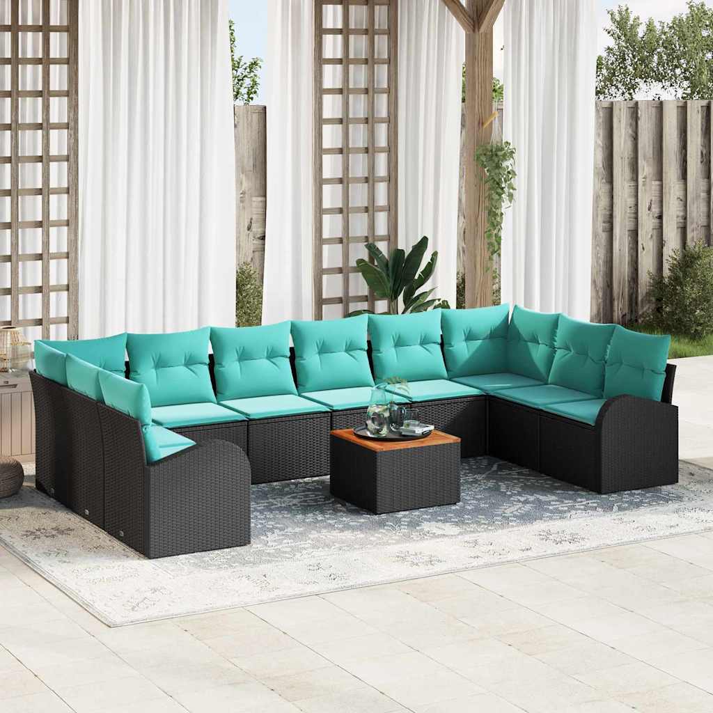Gartensofa-Set 11 Pcs Poly-Rattan