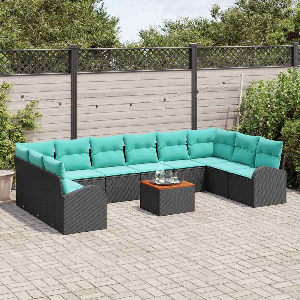 Gartensofa-Set 11 Pcs Poly-Rattan