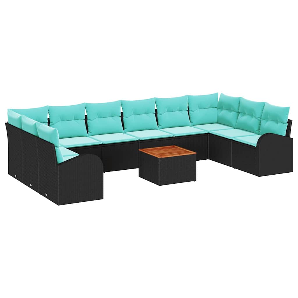 Gartensofa-Set 11 Pcs Poly-Rattan